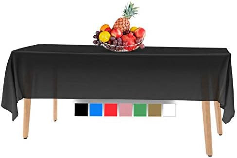 14 Pack Premium Disposable Black Plastic Tablecloth - 54 x 108 in. Rectangle Plastic Tablecloths ... | Amazon (US)