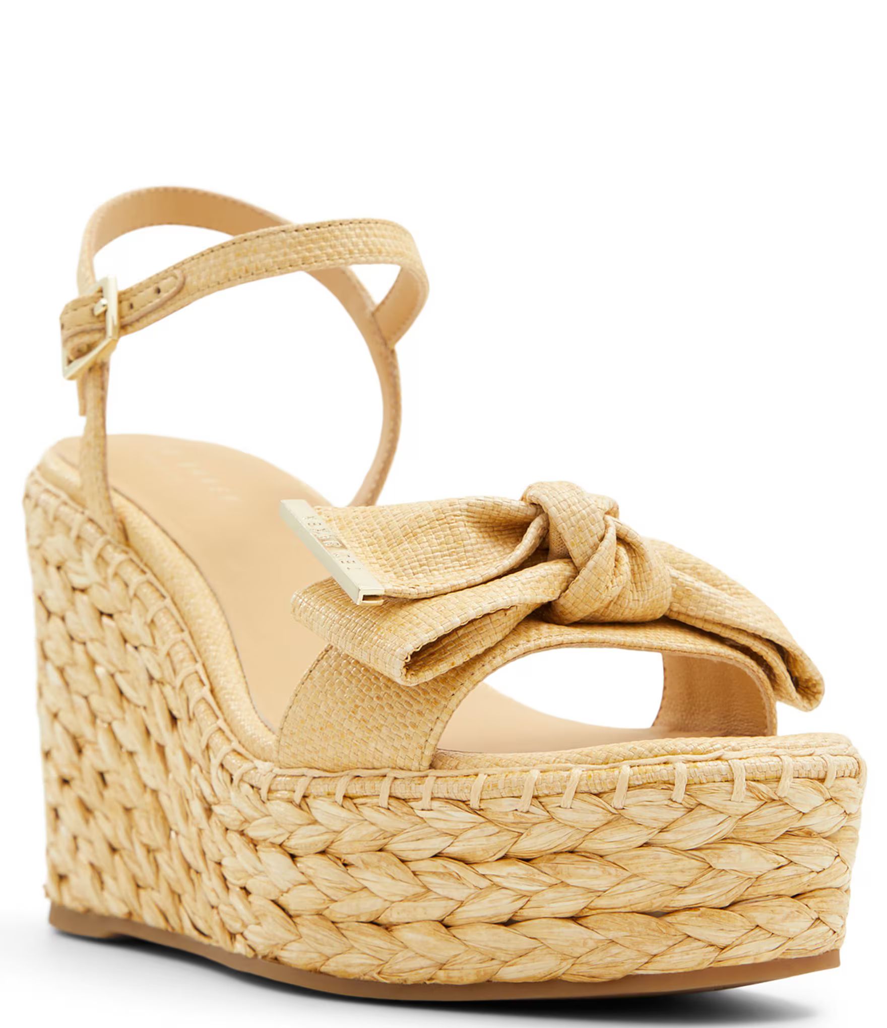Gia Raffia Bow Espadrille Wedge Sandals | Dillard's