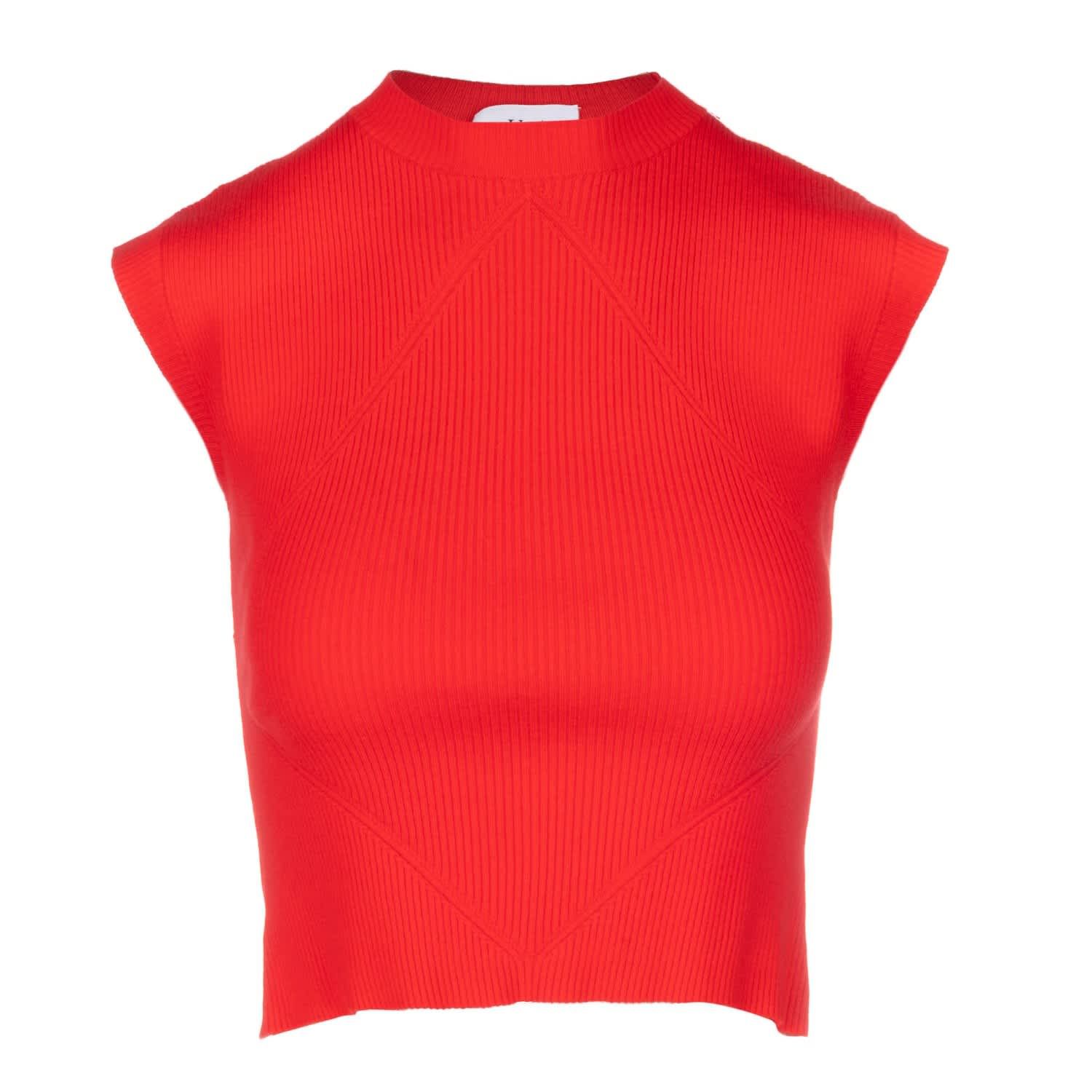 Rib Cap Sleeve Knit Top - Poppy | Wolf and Badger (Global excl. US)