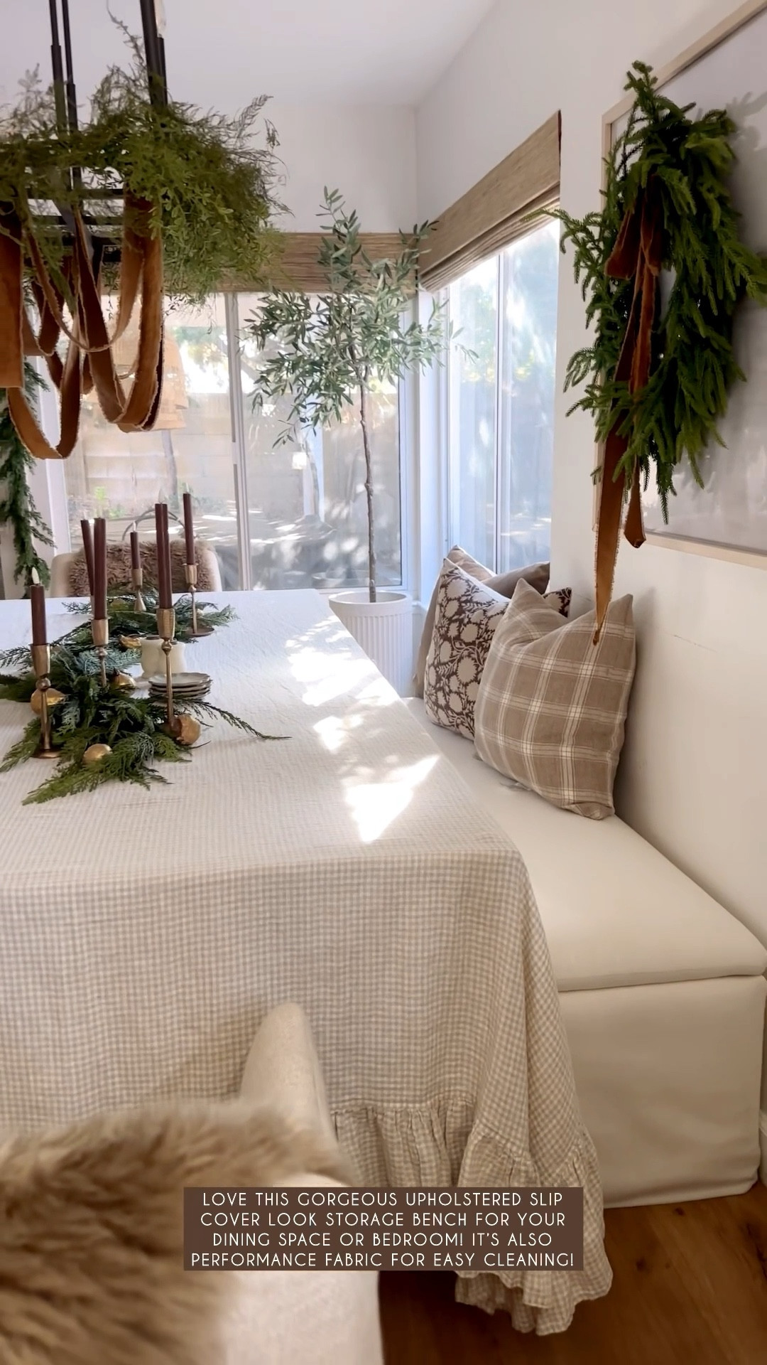 Shop my gorgeous new storage bench for our dining area with performance fabric! Great bench for the bedroom also!

#LTKHoliday #LTKHome