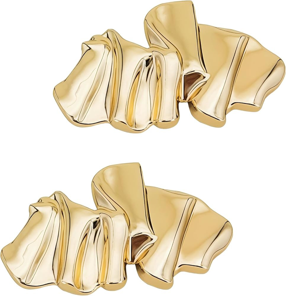 2Pcs Gold Irregular-Shaped Metal Brooches, Gold Pins for Clothes Exquisite Brooches & Pins Decora... | Amazon (US)