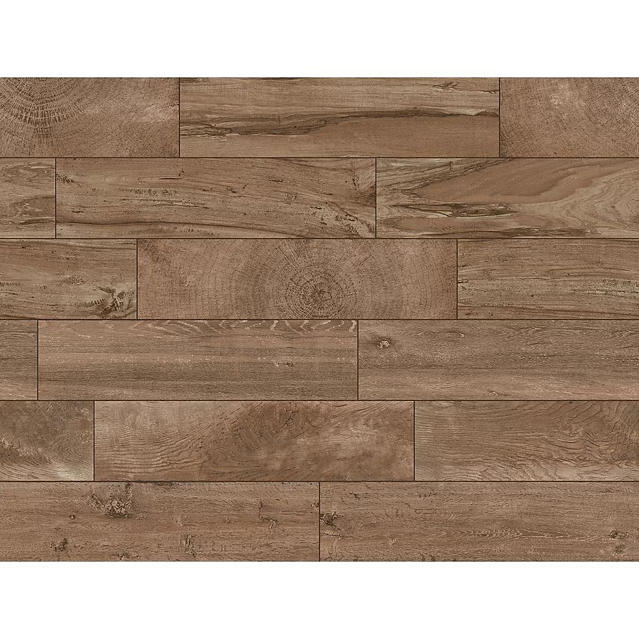 allen + roth Woods Natural 6-in x 24-in Glazed Porcelain Wood Look Floor and Wall Tile (0.95-sq. ... | Lowe's