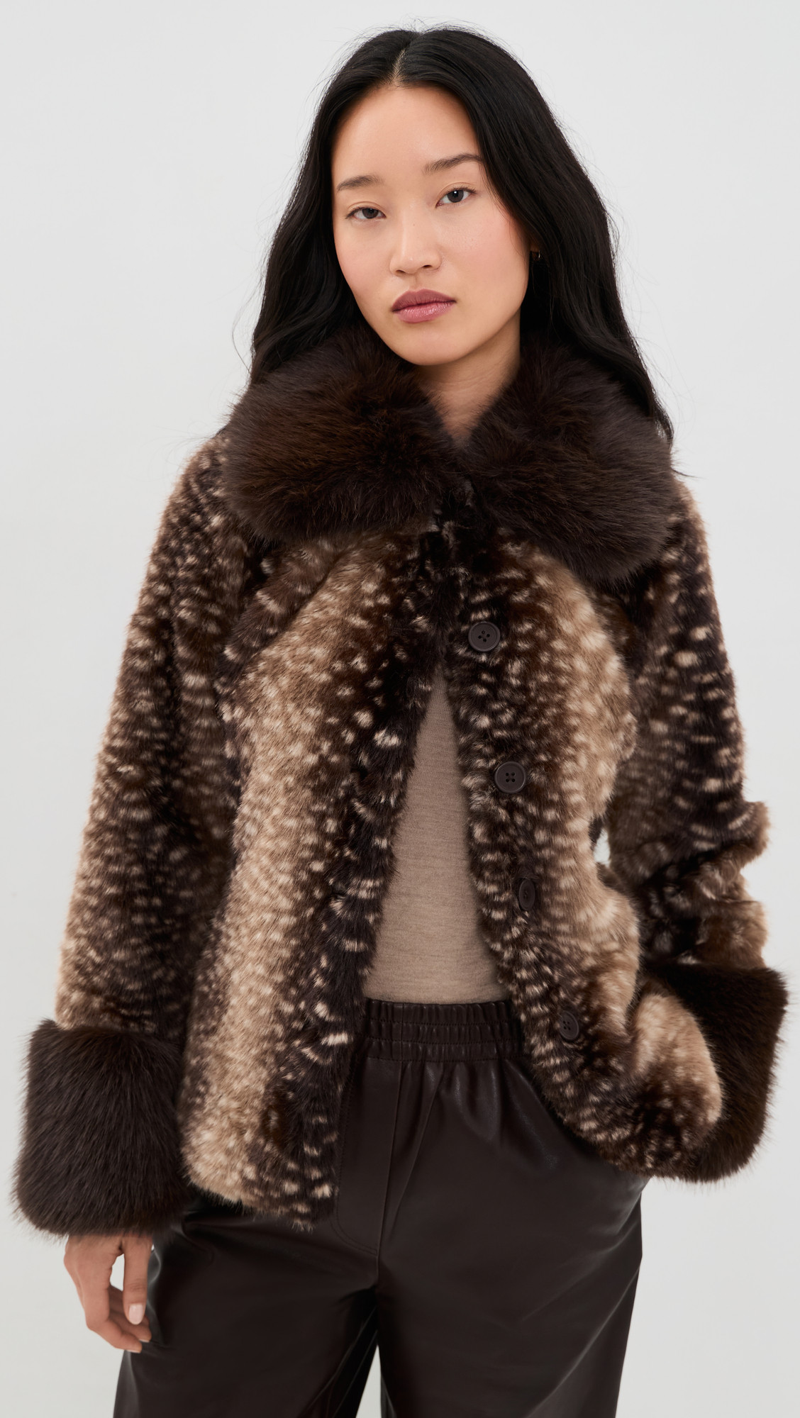 BLANKNYC Take a Hike Faux Fur Coat BRWN S | Shopbop