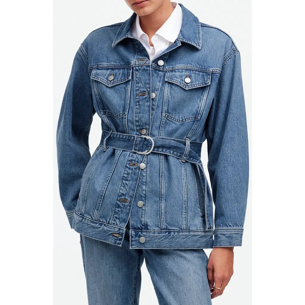 Madewell Belted Oversize Trucker Jean Jacket in Reston Wash at Nordstrom Rack, Size Xx-Large | Nordstrom Rack