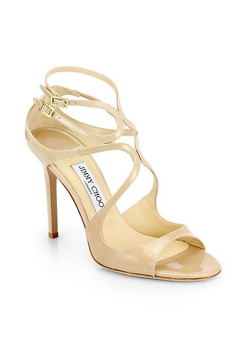 Jimmy Choo Women's Lang Strappy Patent Leather Sandals - Nude - Size 37.5 (7.5) | Saks Fifth Avenue