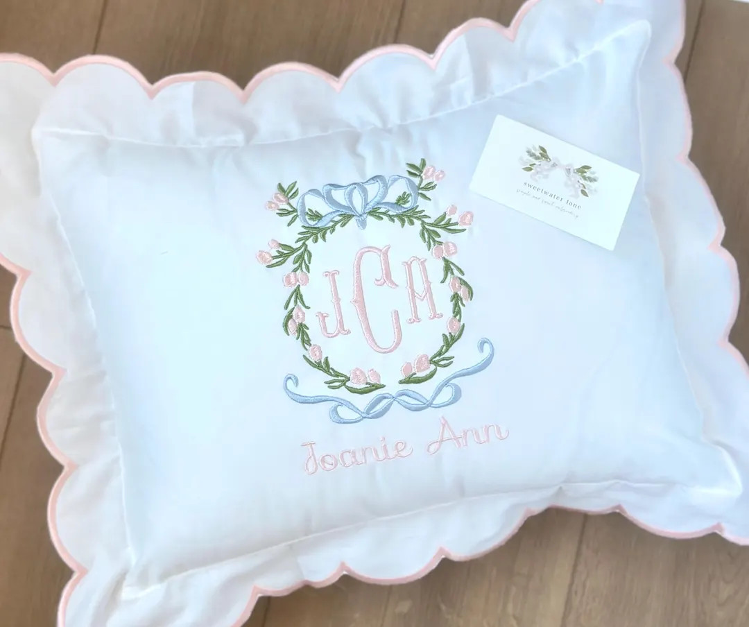 Custom Embroidered Baby Pillow Case Nursery Decoration Monogrammed Pillow Cover - Etsy | Etsy (US)