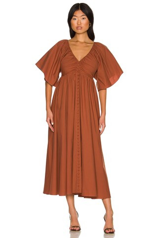 Joslin Studio Sakura Midi Dress in Earth from Revolve.com | Revolve Clothing (Global)