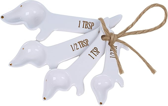 Dachshund Gifts Measuring Spoons Set of 4, Cute Kitchen Accessories Decor | Ceramic Weiner Dog Gi... | Amazon (US)