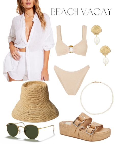 Beach vacation outfit // beach vacay // beach day // swimwear// bikini // beach outfit // vacation style // resort wear // Hunza G // neutral swim // neutral summer outfit // vacay fashion // cruise outfit 

#LTKswim #LTKstyletip #LTKtravel