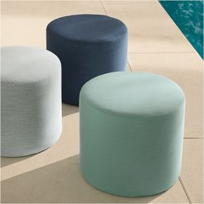 Sunbrella® Indoor/Outdoor Canvas Round Pouf | West Elm (US)