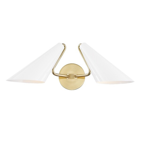 Porch & Den Cavendish 2-light Wall Sconce - Aged Brass/Dove Gray | Bed Bath & Beyond