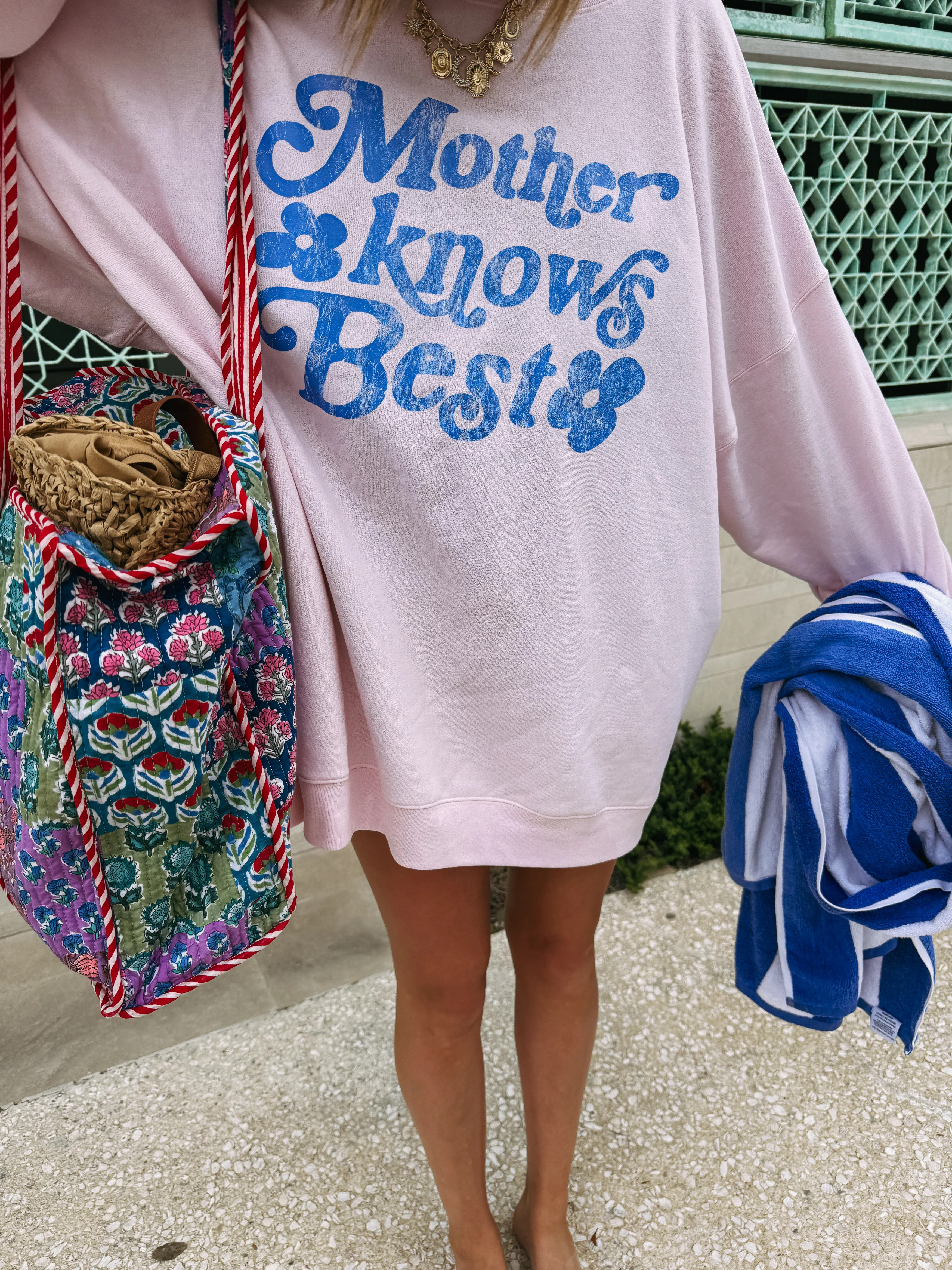ETTA OG | mother knows best sweatshirt - pink / blue | Etta+East