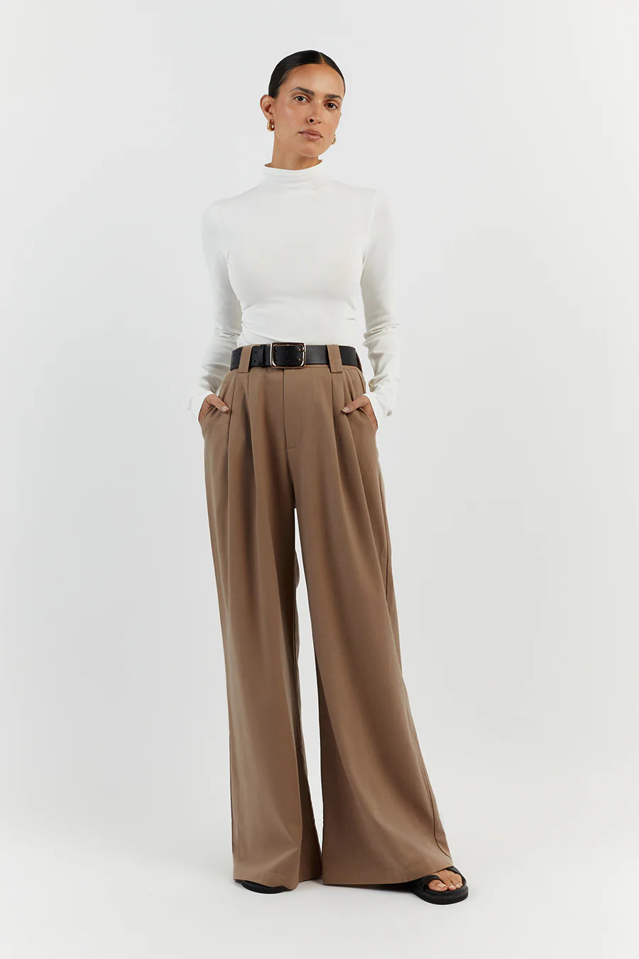 HARLEY LATTE WOOL BLEND PANT | DISSH