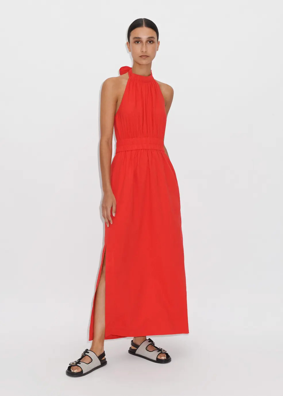 Crease Less Linen Halterneck Maxi Dress | ME + EM