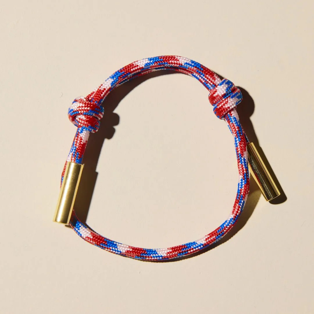 Red, White & Blue Paracord Bracelet | Nickel and Suede