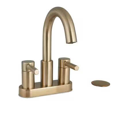 allen + roth  Harlow Brushed Bronze 2-Handle 4-in centerset WaterSense Bathroom Sink Faucet with... | Lowe's