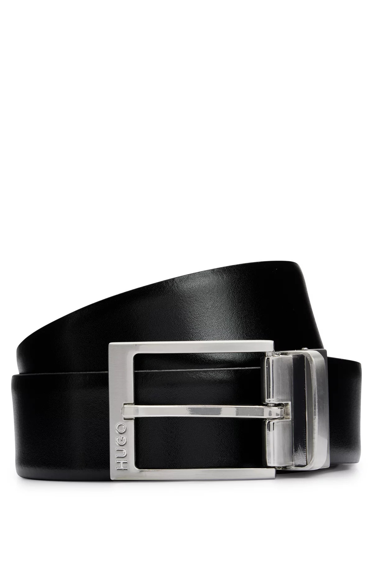 Reversible Italian-leather belt with branded buckle | Hugo Boss (UK)
