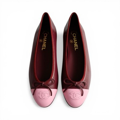 Chanel 26S Matthieu Blazy's Ballet Flats Burgundy Pink Lambskin Size 38 | eBay UK