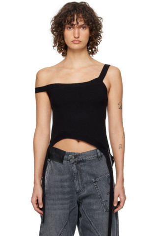Black Deconstructed Tank Top | SSENSE