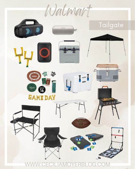 Check out Walmart for all your tailgate needs!  They have a variety of speakers, coolers, grills (check out that Blackstone), folding chairs, game day decor, yard games, etc.  These are a great price too! #walmartpartner #walmart #football 

#LTKunder50 #LTKsalealert #LTKhome