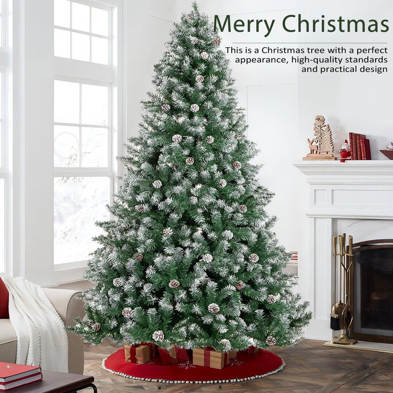 IZNEN 9ft Prelit Christmas Pine Tree, 8 Modes LED Lights, Artificial Spruce Xmas Tree with Large ... | Walmart (US)