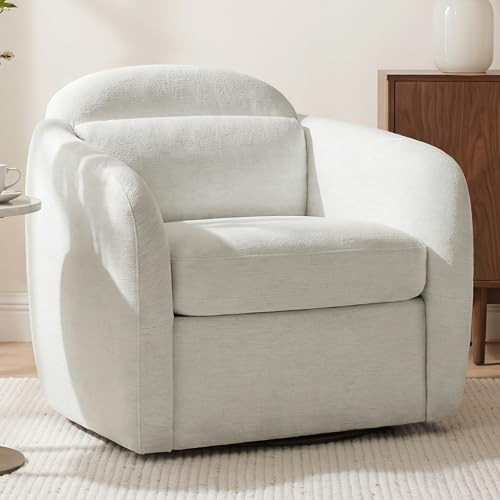 KISLOT, 360-Degree Swivel Accent Chair, High Back, Linen | Amazon (US)