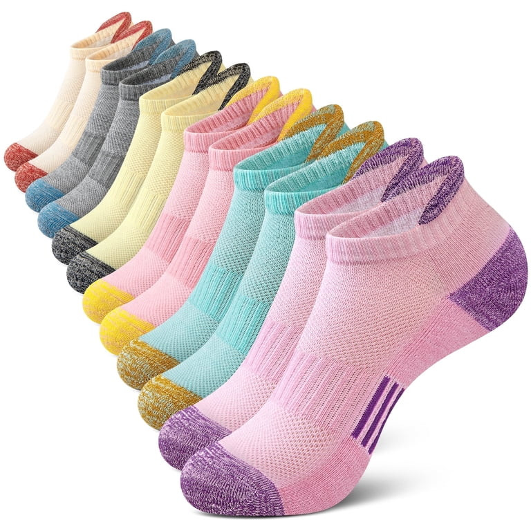 Loritta Womens Ankle Socks, Low Cut Cushioned No Show Athletic Size 6-8 Socks for Women, 6 Pairs | Walmart (US)