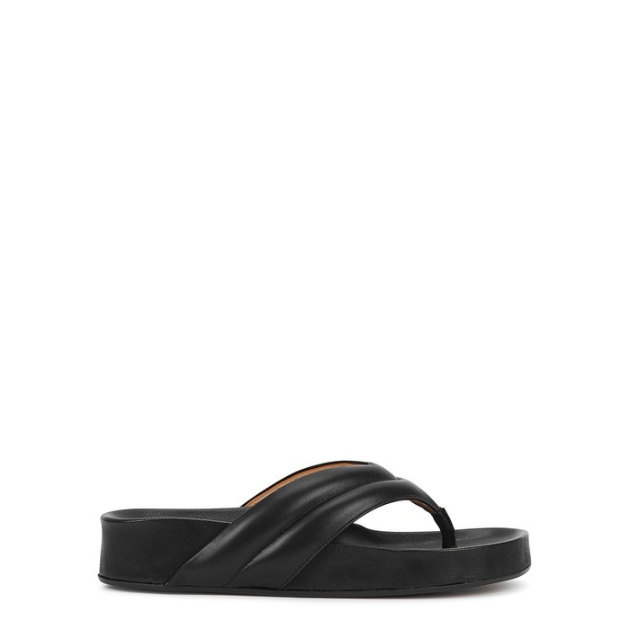 ATP Atelier Bellano Black Leather Thong Sandals | Harvey Nichols (Global)