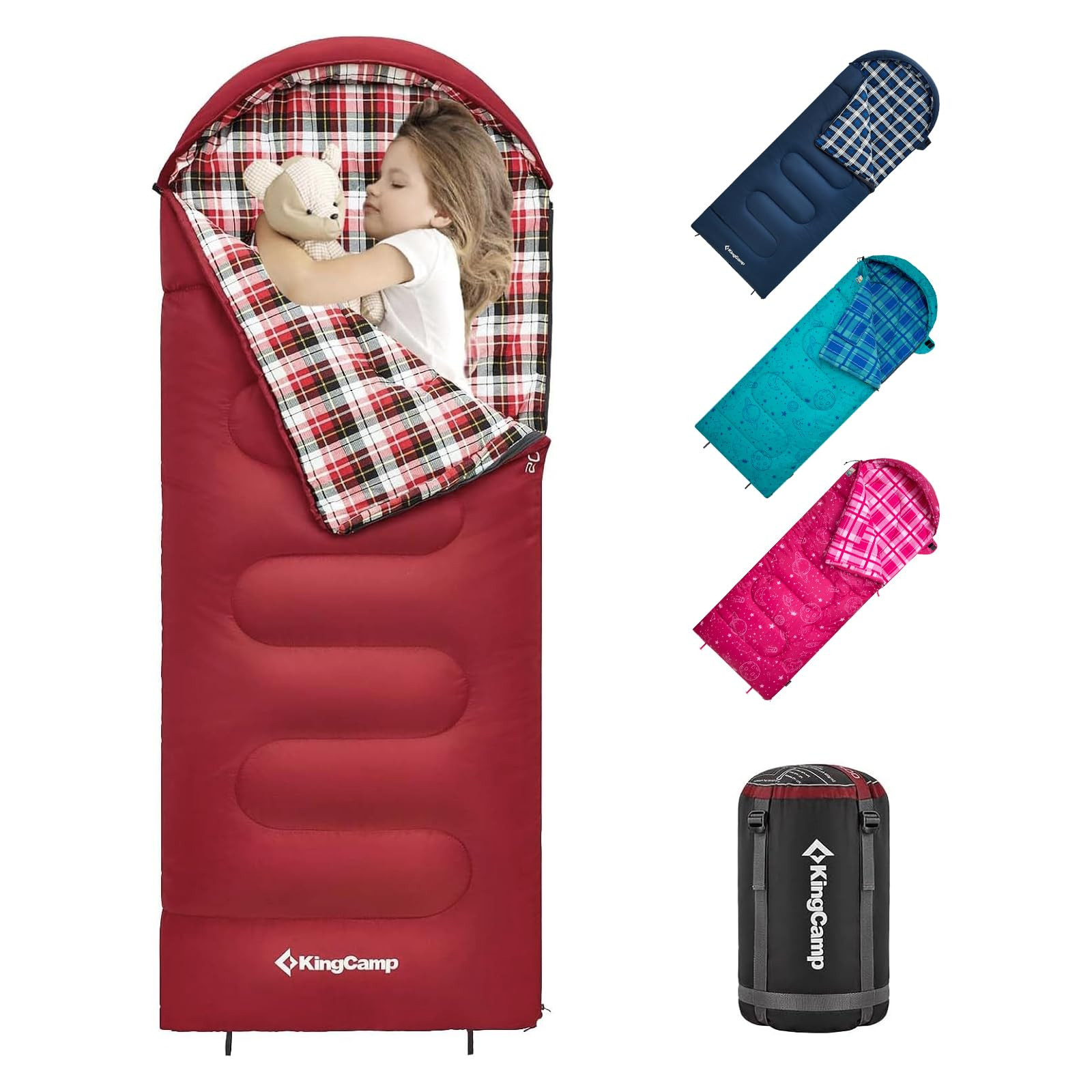 KingCamp 45°F Kids Sleeping Bag, Lightweight Waterproof & Compact Flannel Sleeping Bags Cold Wea... | Amazon (US)
