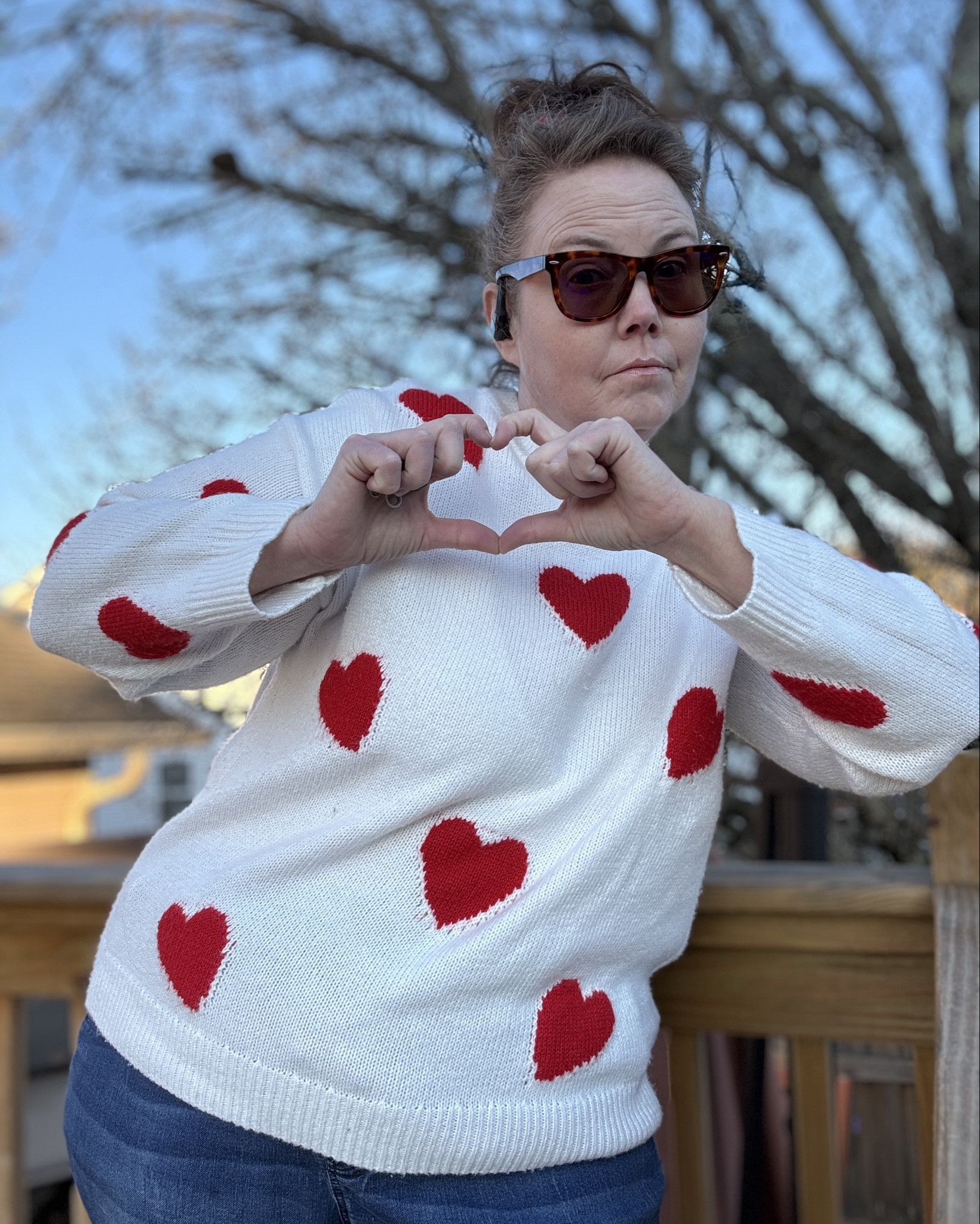 I'm in love with this comfy white sweater with red hearts!  Size XL 

#LTKMostLoved #LTKSeasonal #LTKFindsUnder50