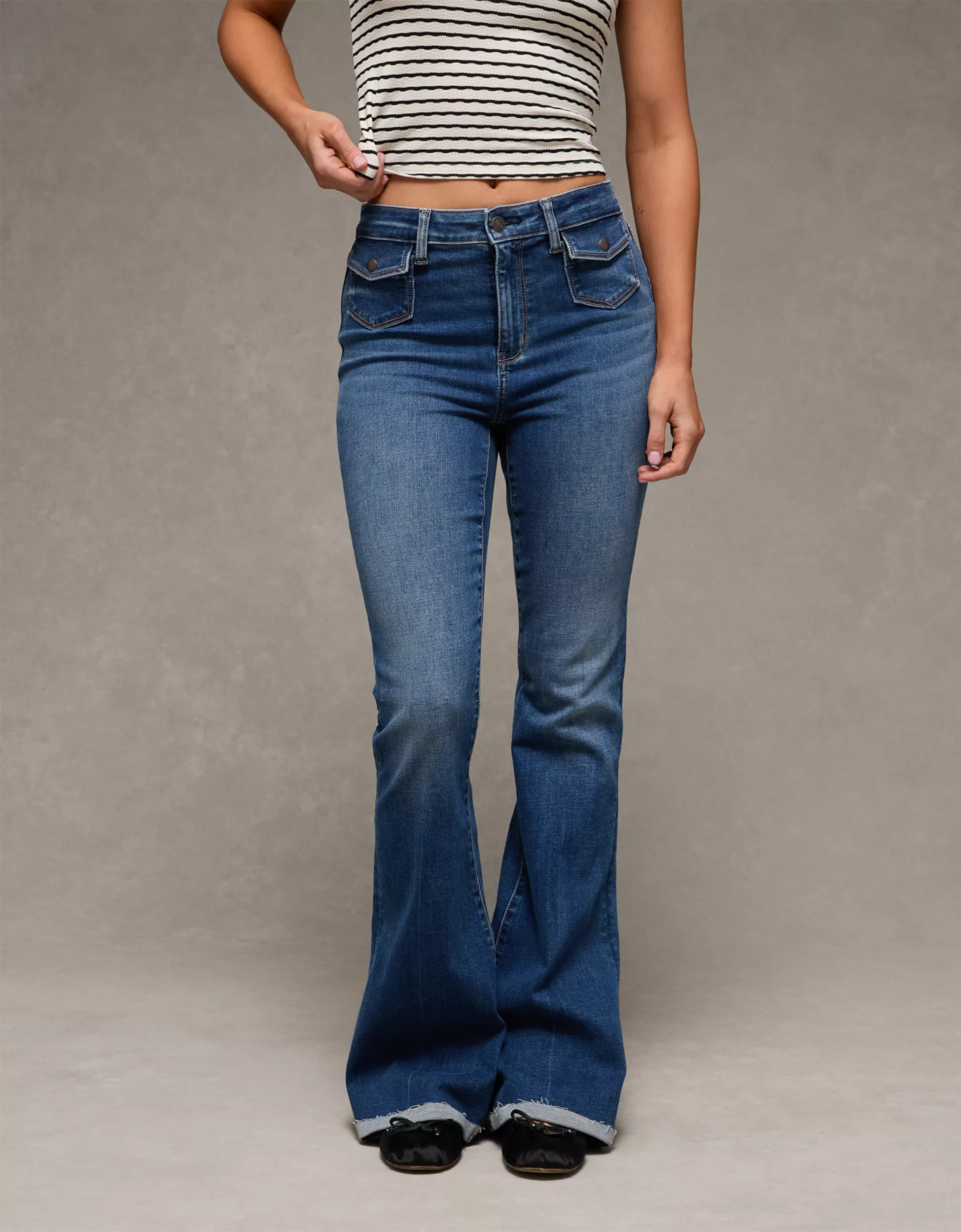 AE Next Level Super High-Waisted Flare Jean | American Eagle Outfitters (US & CA)