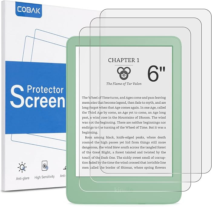 CoBak 3 Pack Anti-Glare Matte Screen Protector for 6" Kindle 2024 and 2022 (11 Generation) Kobo N... | Amazon (US)