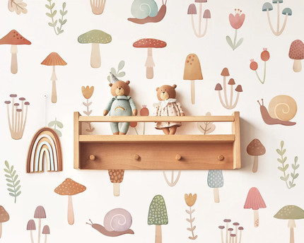 Woodland Mushroom Wall Decals Removable, Reusable Wall Stickers Woodland Nursery Decor, Kids Room...