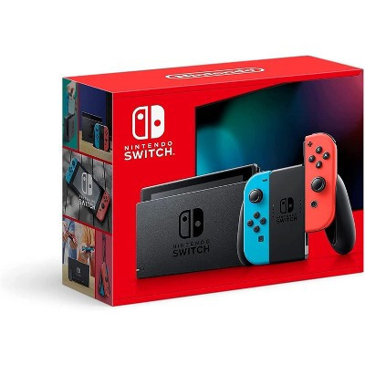 Nintendo Switch With Neon Blue and Neon Red Joy Con Gaming Console - Manufacturer Refurbished | Target