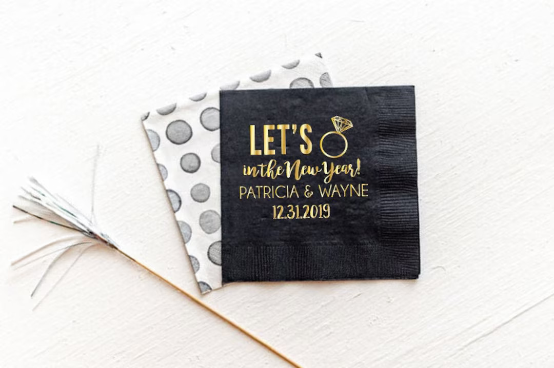 New Years Eve Wedding Napkins NYE Party NYE Wedding Ring in - Etsy | Etsy (US)