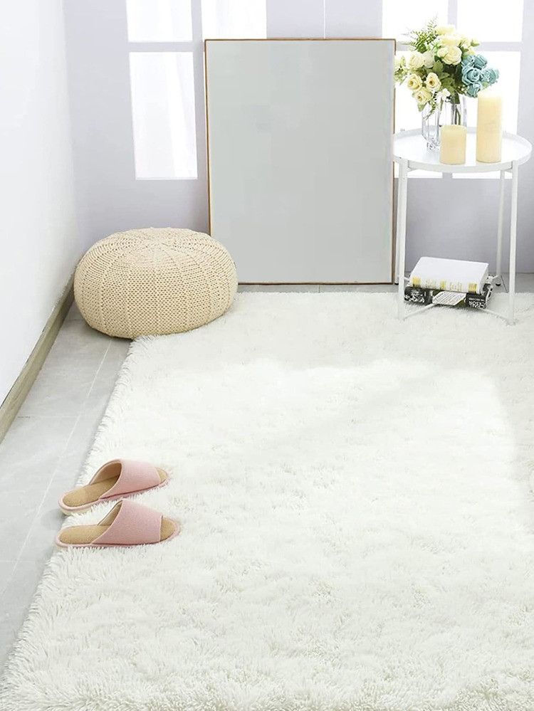 1pc Soft Plush Area Rug Thick & Shaggy Carpet For Living Room & Bedroom Floor, Home Decor | SHEIN