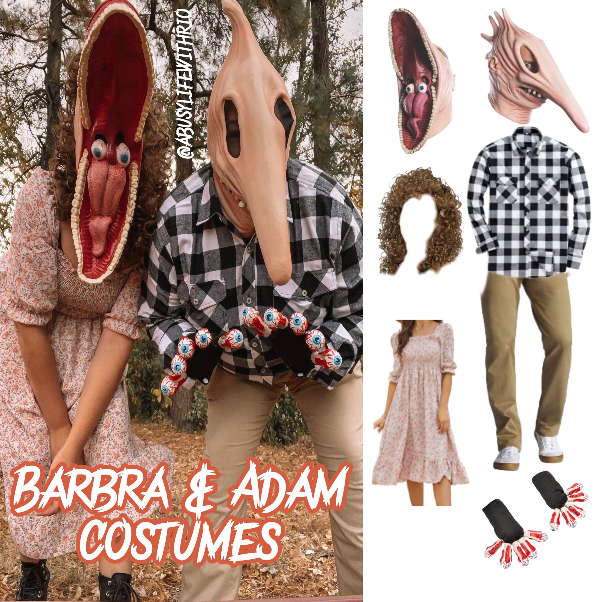 Barbra & Adam’s Halloween Costume idea from Beetlejuice! I absolutely love how this turned out!! You do have to super glue the wig to the head for Barbra & I would also suggest getting some packing paper or bubble wrap or bags ( whatever you have lying around the house) to stuff inside of the top of the head so it stays put in place 


#LTKHoliday #LTKSeasonal #LTKHalloween