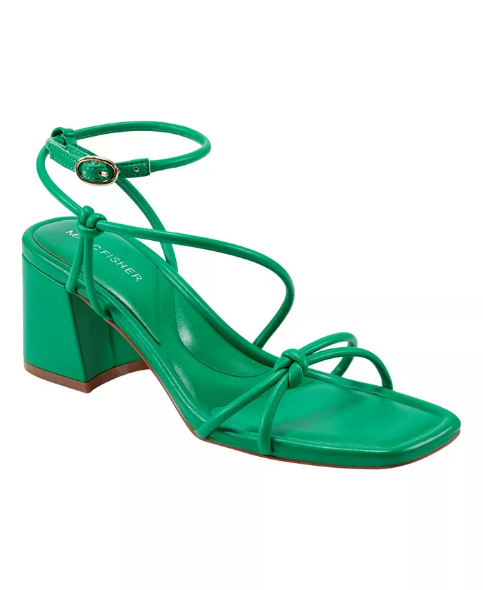 Marc Fisher Women's Gurion Square Toe Strappy Block Heel Sandals - Macy's | Macy's