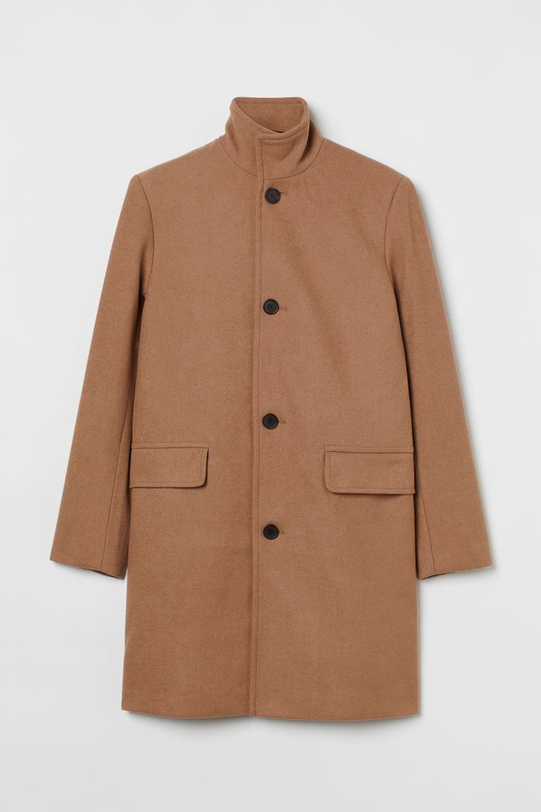 Wool-blend Funnel-collar Coat | H&M (US)