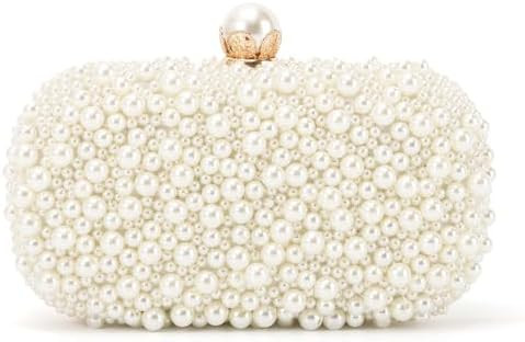 Emprier Women Pearl Evening Handbags Beaded Clutch Purses for Wedding Bridal Party Prom | Amazon (US)