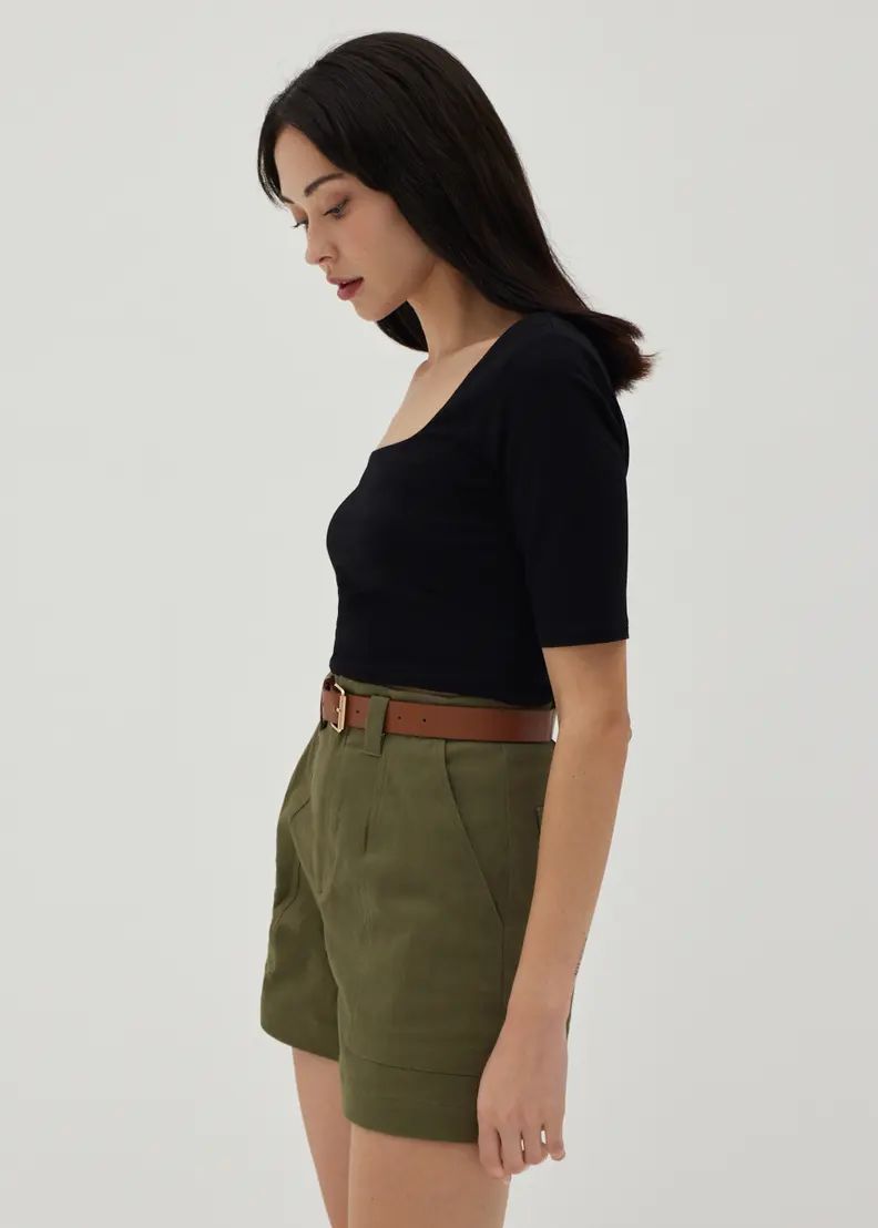 Wesson Belted Cotton Shorts | Love, Bonito USA