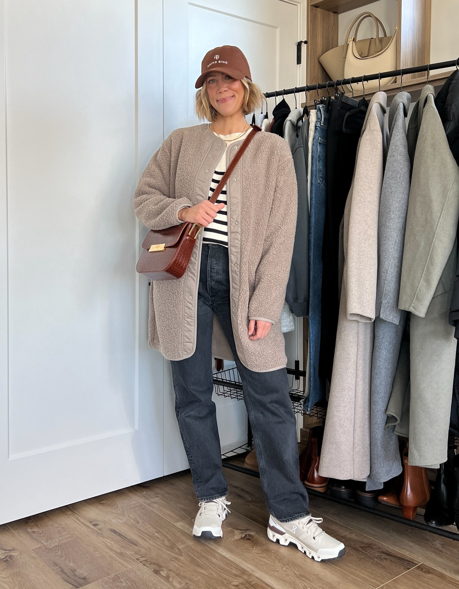 Wearing size 26 jeans, small striped sweater, x-small sherpa coat, sneakers tts 

#LTKfindsunder100 #LTKfindsunder50 #LTKstyletip