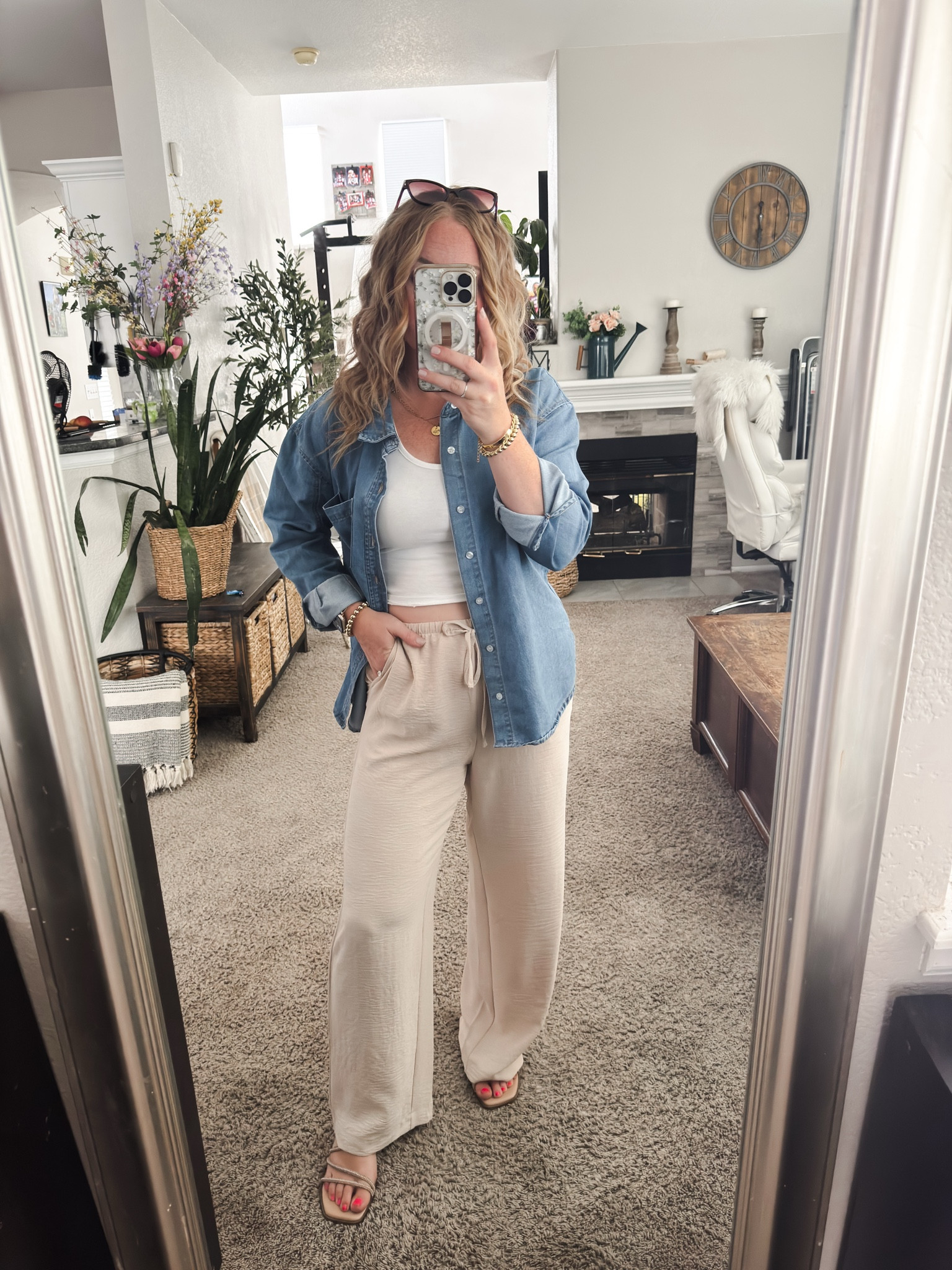 White tank top with denim button down shirt, and sandals






Amazon outfits, summer outfit inspo, outfit ideas, casual outfits amazon, amazon outfits every day, spring outfits 2026, summer outfits

#LTKootd #LTKSaleAlert #LTKPetite
