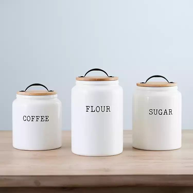 Farmhouse Embossed Kitchen Canisters, Set of 3 | Kirkland's Home