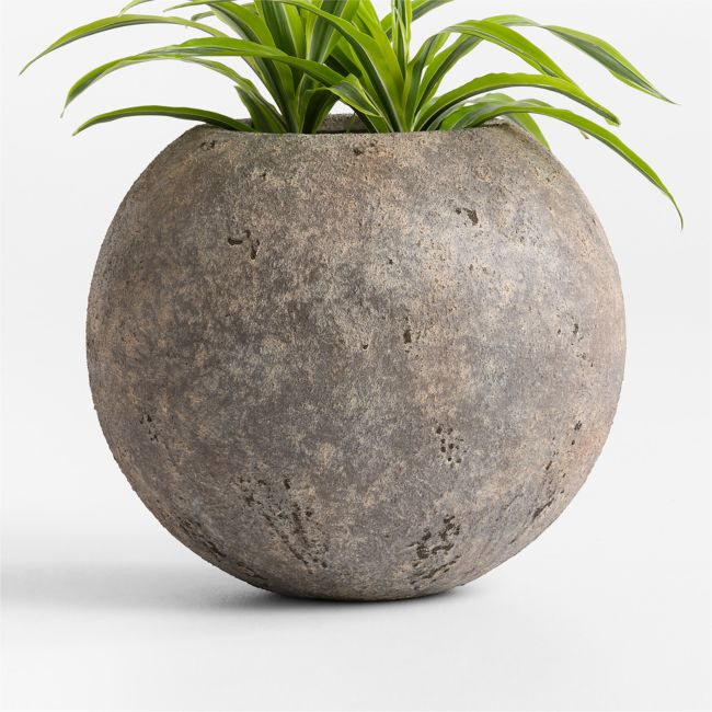 Sphere 17.5"" x 20.0"" Bronze Textured Indoor/Outdoor Planter | Crate & Barrel