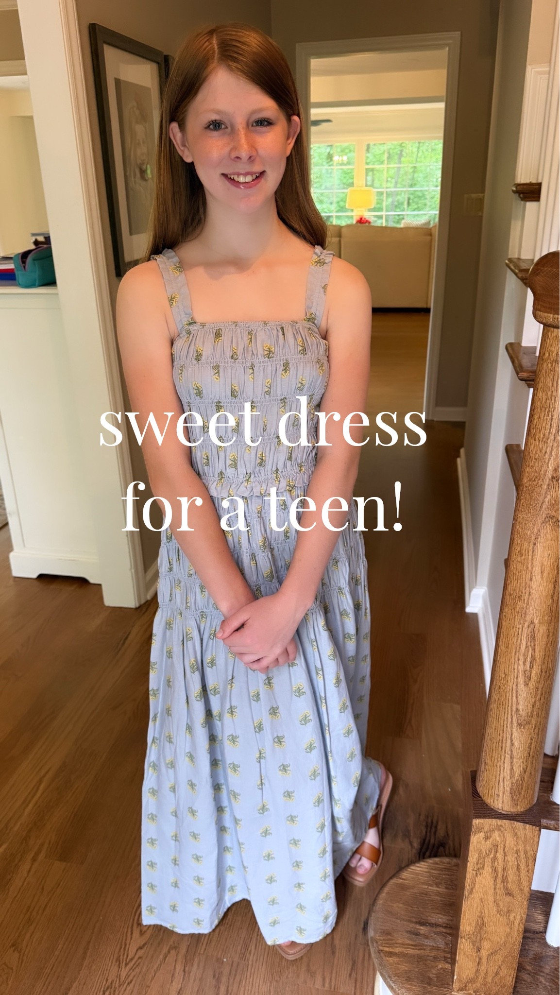 Caroline is wearing the XS! 

Teen Girl Dress