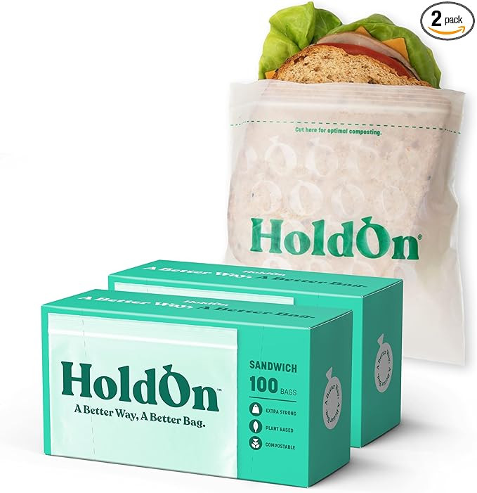 Zipseal Sandwich Bags – Plastic-free, Plant-Based and Food-Safe Zip Seal Food Storage Bags With... | Amazon (US)