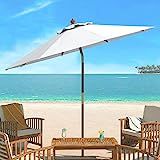 Safavieh PAT8009E Collection Cannes White 9Ft Wooden Outdoor Umbrella | Amazon (US)