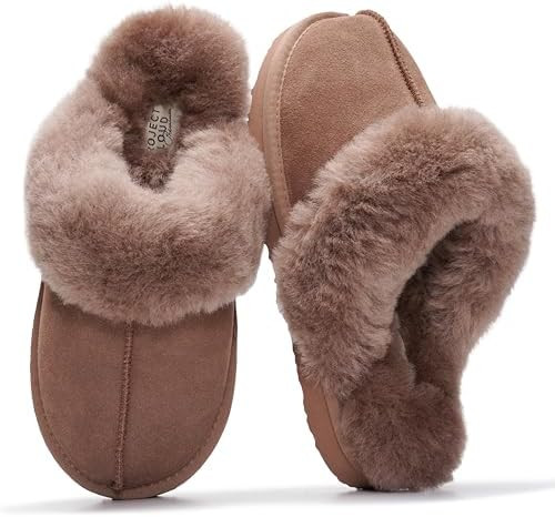 Project Cloud 100% Genuine Leather Slippers for Women Footwear with Genuine Fur Lining Womens Clo... | Amazon (US)