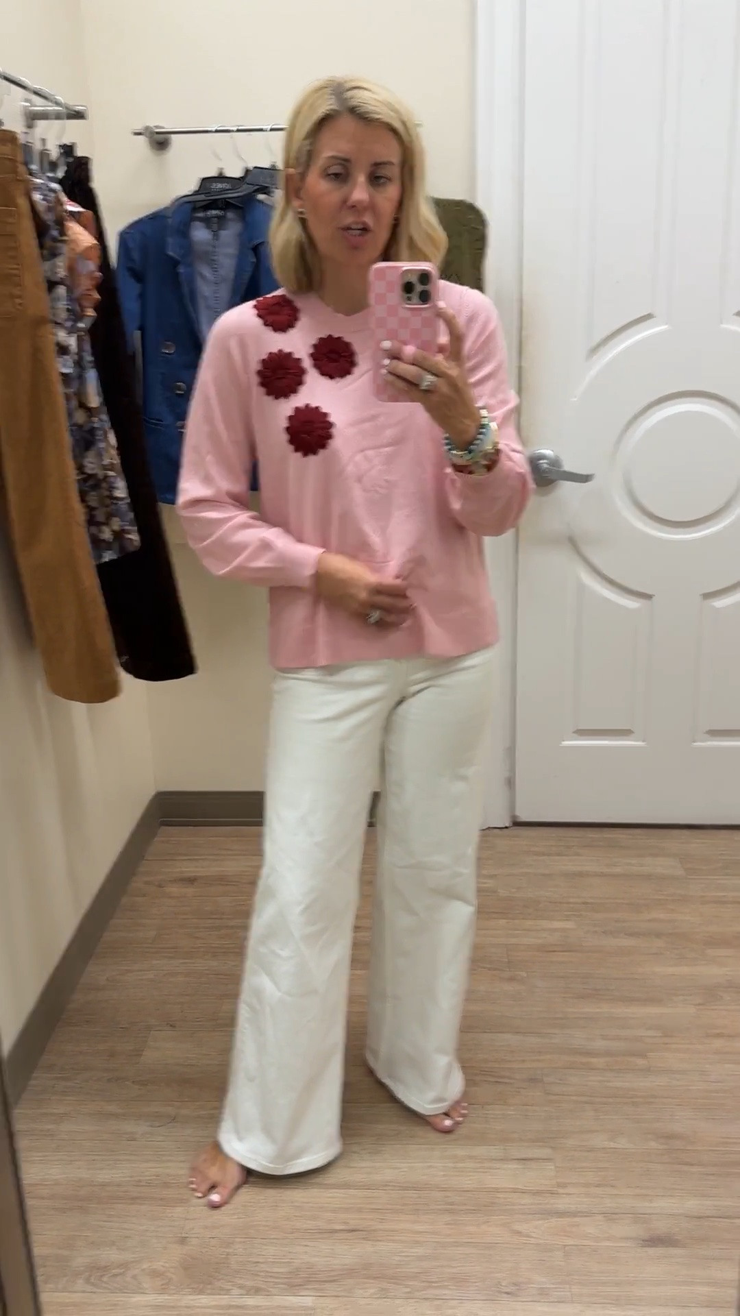 Super cute sweater! Love the flower appliqué on this one! I’m in a small and xs petite jeans.

#LTKSeasonal #LTKOver40 #LTKSaleAlert